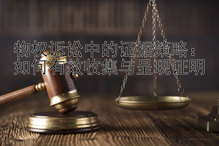 物权诉讼中的证据策略：如何有效收集与呈现证明