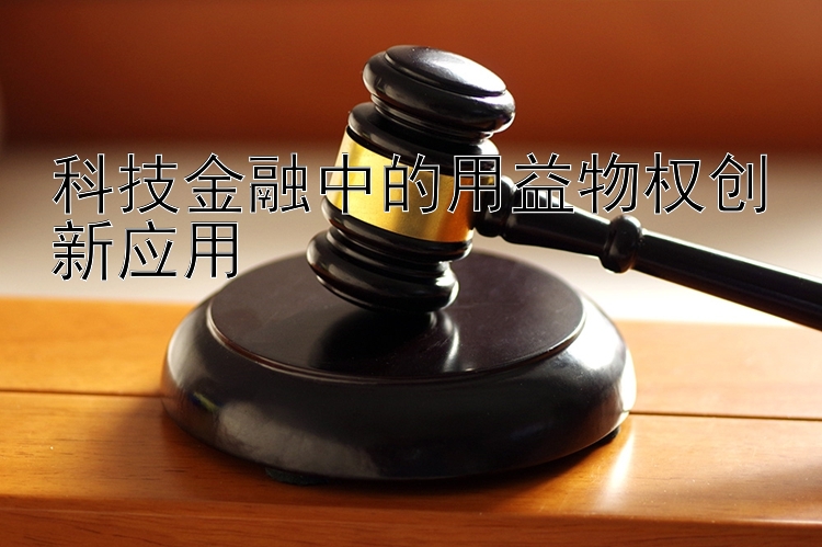 科技金融中的用益物权创新应用