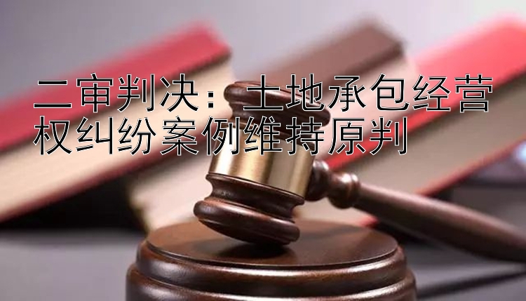 二审判决：土地承包经营权纠纷案例维持原判