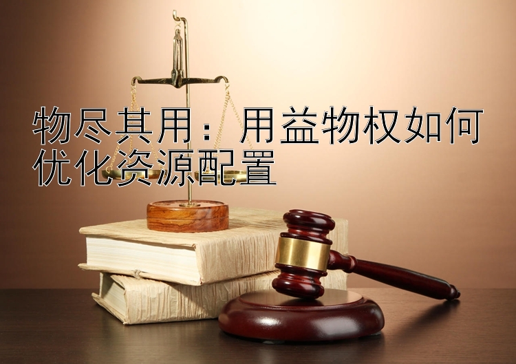 物尽其用：用益物权如何优化资源配置