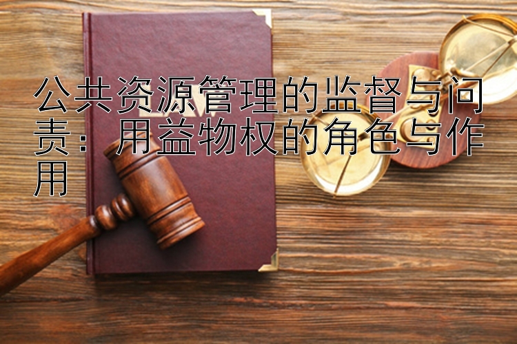 公共资源管理的监督与问责：用益物权的角色与作用