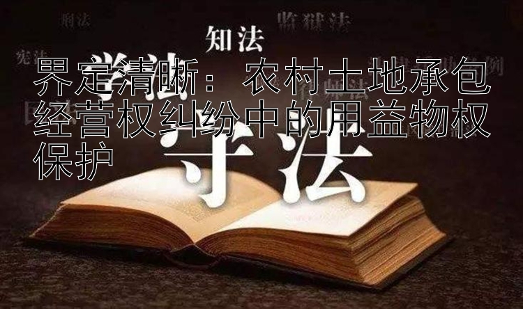 界定清晰：农村土地承包经营权纠纷中的用益物权保护