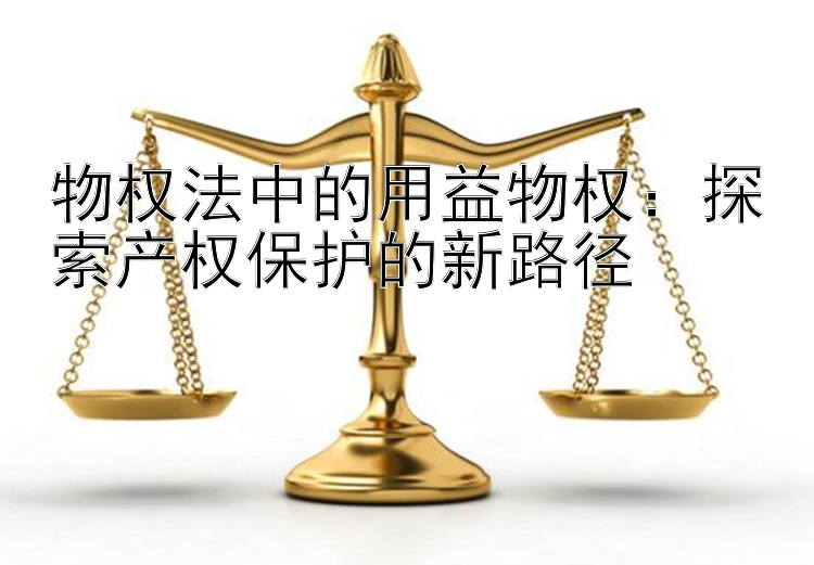 物权法中的用益物权：探索产权保护的新路径