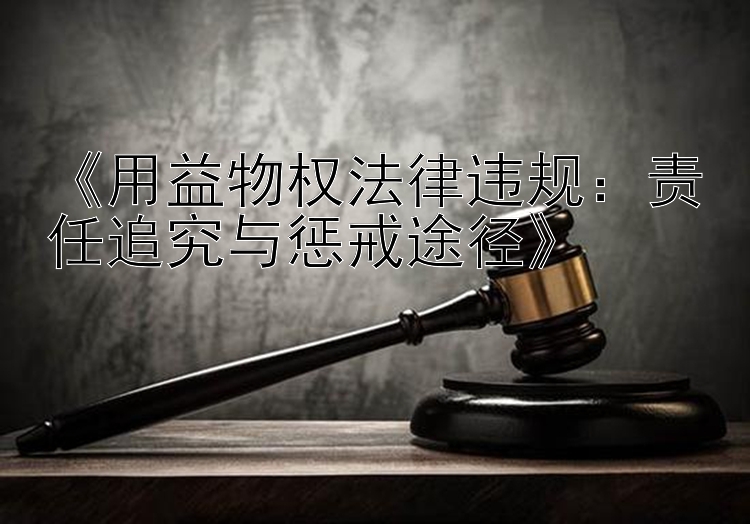 《用益物权法律违规：责任追究与惩戒途径》