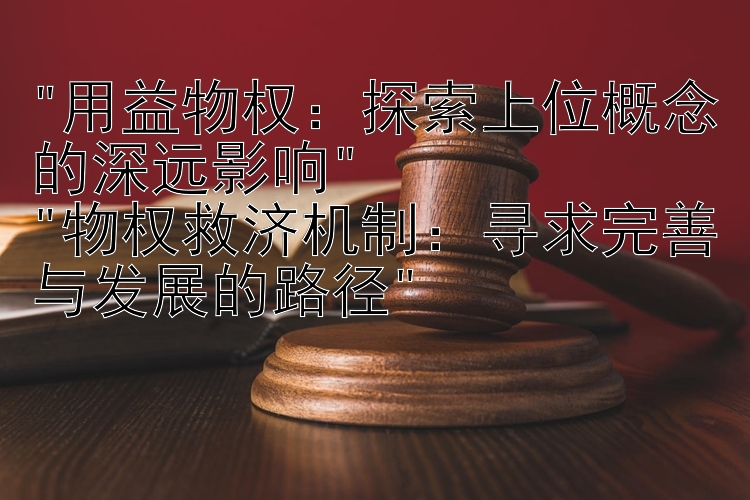 探索上位概念的深远影响物权救济机制：寻求完善与发展的路径