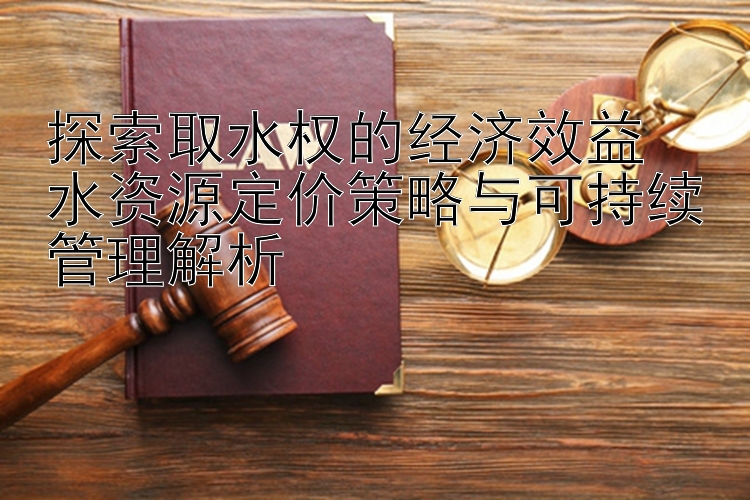 探索取水权的经济效益  
水资源定价策略与可持续管理解析