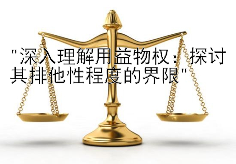 深入理解用益物权：探讨其排他性程度的界限