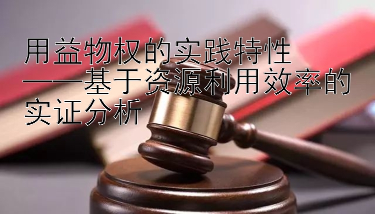 用益物权的实践特性  
——基于资源利用效率的实证分析