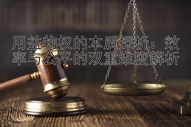 用益物权的本质探析：效率与公平的双重维度解析