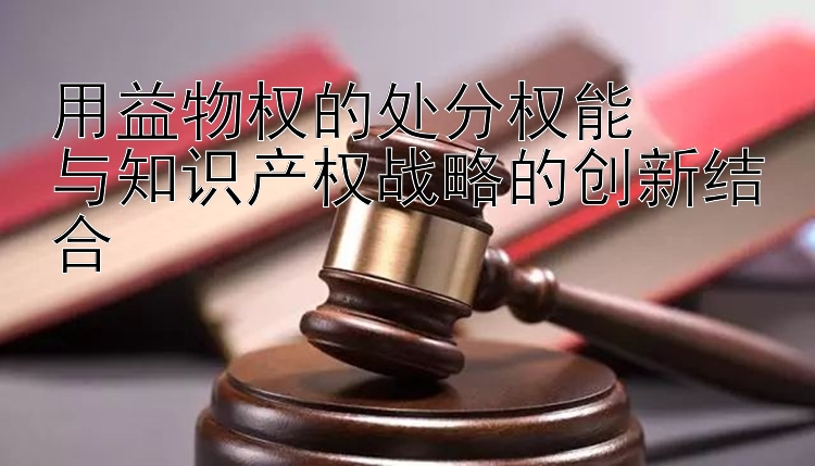 用益物权的处分权能  
与知识产权战略的创新结合