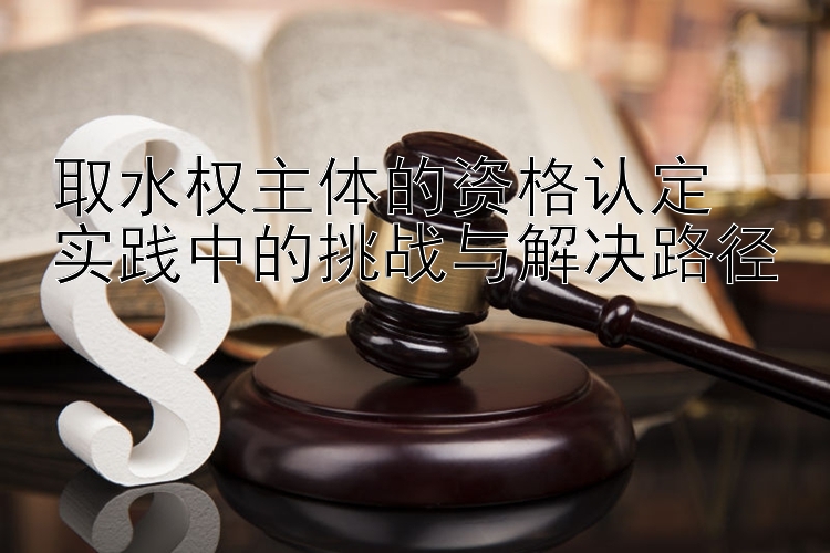 取水权主体的资格认定  
实践中的挑战与解决路径