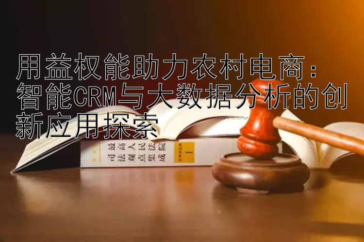 用益权能助力农村电商：智能CRM与大数据分析的创新应用探索