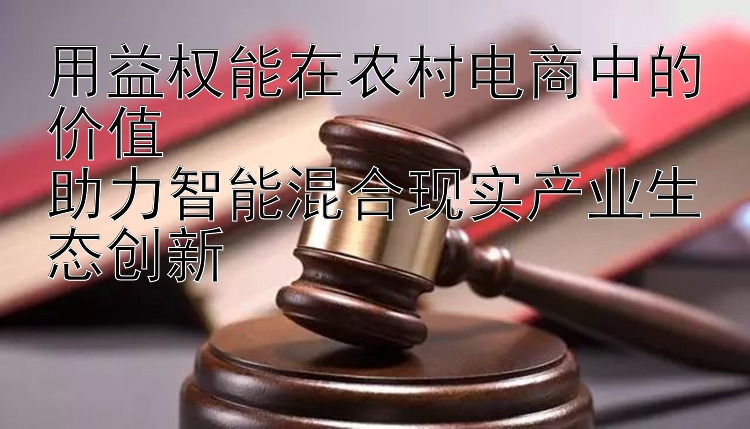 用益权能在农村电商中的价值  
助力智能混合现实产业生态创新