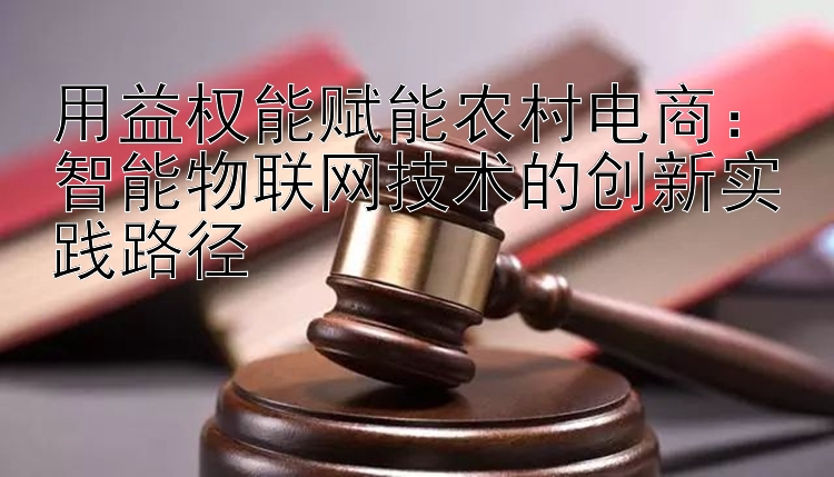 用益权能赋能农村电商：智能物联网技术的创新实践路径