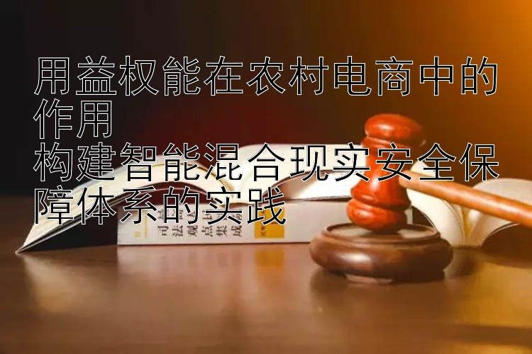 用益权能在农村电商中的作用  
构建智能混合现实安全保障体系的实践